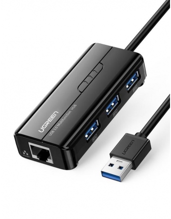 Hub USB 3.0A para RJ45 + 3 USB 3.0A Preto 20265