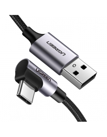 Cabo USB-C 90 Graus para USB-A 2.0 Preto com 1 Metro 50941