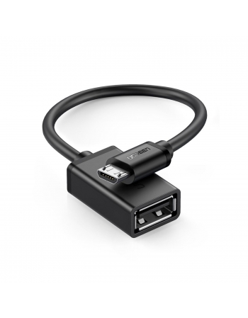 Cabo Adaptador Micro USB para USB-A Macho-Fêmea Preto com OTG 10396