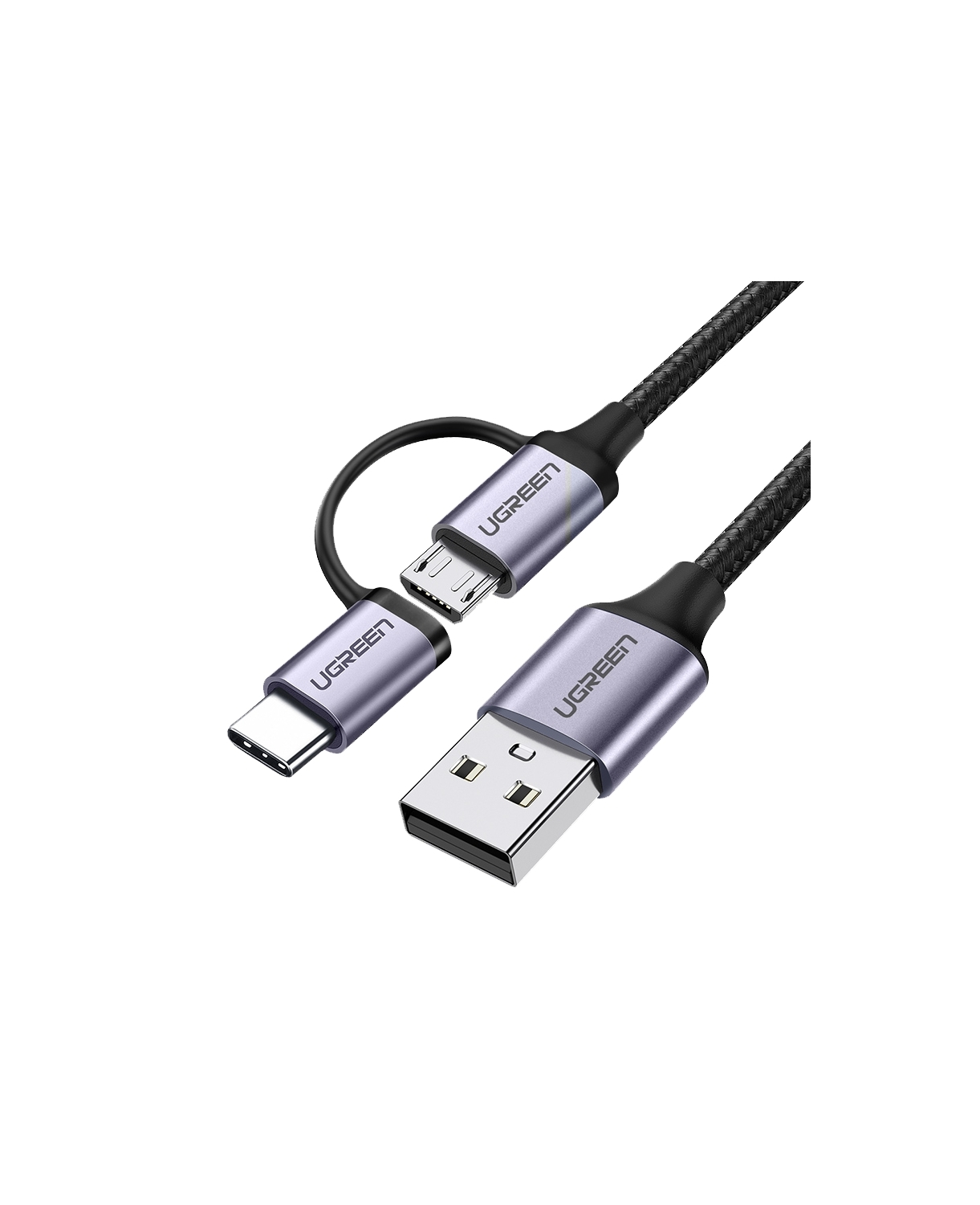 CABO ADAPTADOR USB-A PARA MICRO USB+USB-C PT 1M